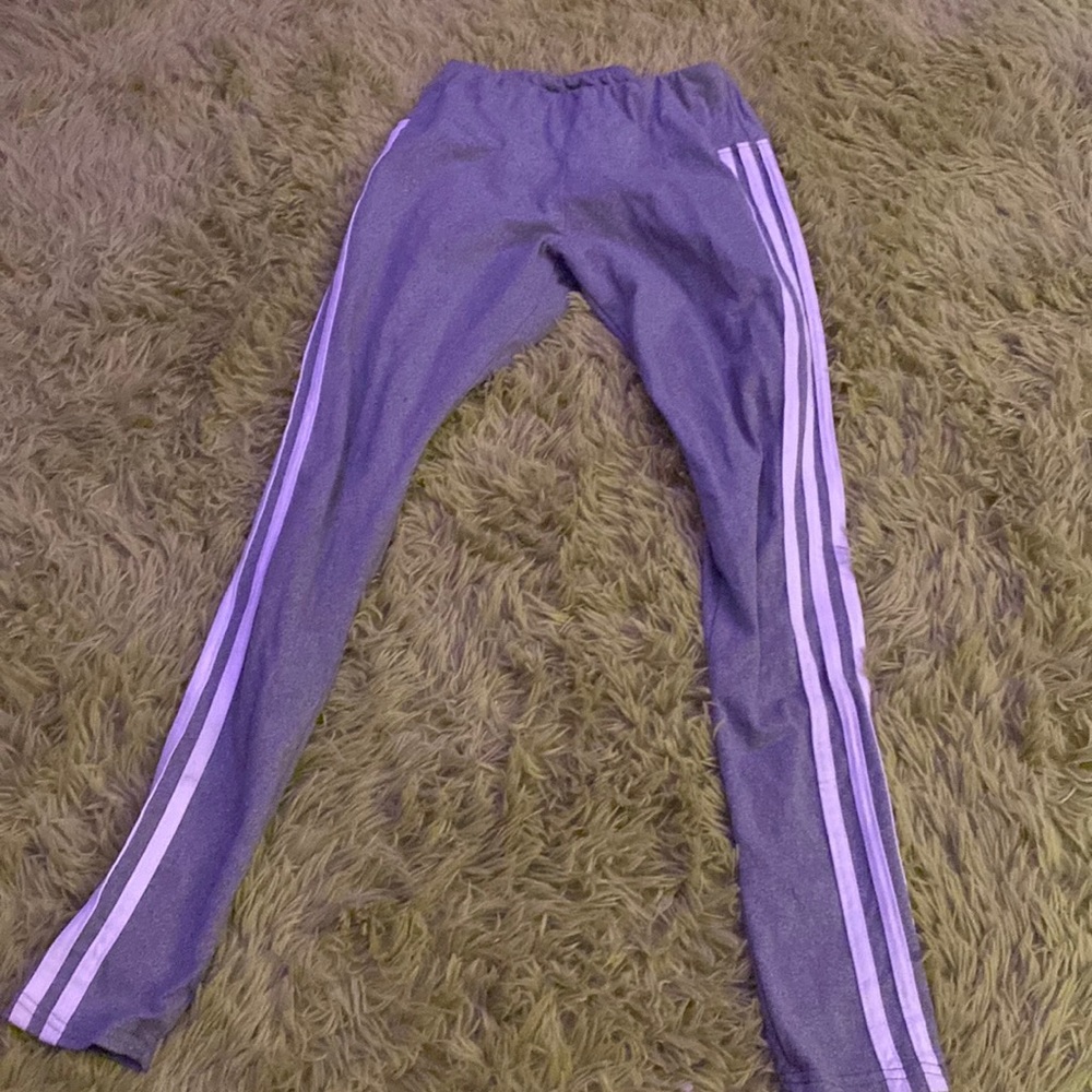 Gray and white leggings size medium
